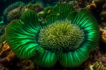 Naklejka na ściany i meble Anthopleura xanthogrammica, or the Giant Green Anemone, is a species of intertidal sea anemones, of the family Actiniida 