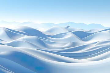 Naklejka premium a blue hill, surrealistic biomechanics, photo-realistic landscapes, streamlined forms, light blue and white, dreamy landscapes