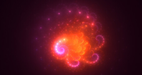 3D manual rendering abstract fractal light background