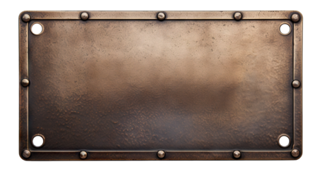 Metal plate with a rusted surface, cut out