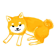 Shiba Inu japan dog  cartoon hand drawn animal