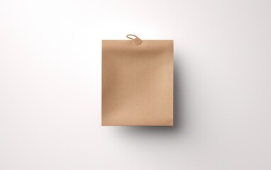 A tea bag with a brown blank label mockup, offering a versatile canvas for branding and product presentation, allowing for customization and creative designs.