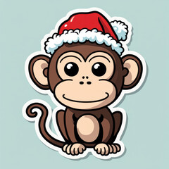 Weihnachten mit Tieren, Sticker, generated image