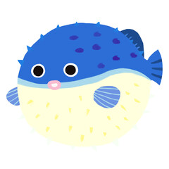 pufferfish fish  CUTE  cartoon hand drawn SEA 