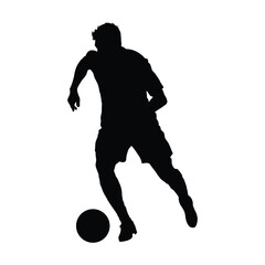 Fototapeta na wymiar Soccer Player Silhouettes on White Background