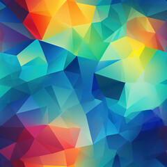 Obraz premium Rainbow kaleidoscopic triangle prisms pyramid cartoon repeat pattern