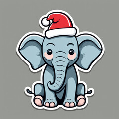 Weihnachten mit Tieren, Sticker, generated image