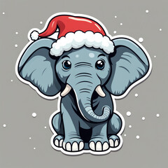 Obraz premium Weihnachten mit Tieren, Sticker, generated image