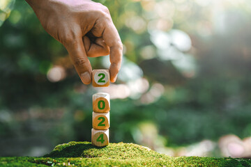 ESG concept ,Sustainable development goalStart a new year 2024 to achieve business goals...