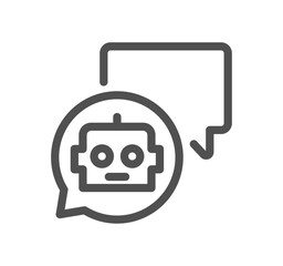 Ai chat bot related icon outline and linear vector.