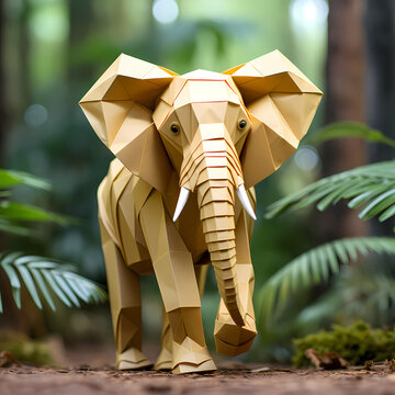 Photo d'animaux rélisées en origami et pliage papier avec des couleurs