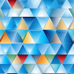 Fototapeta na wymiar Rainbow kaleidoscopic triangle prisms pyramid cartoon repeat pattern