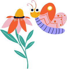 Flower and insect animal png