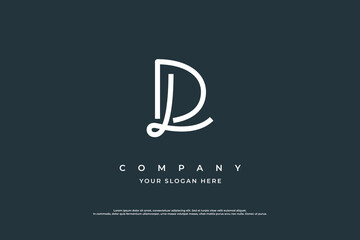 Initial Letter DL or LD Logo Design Vector