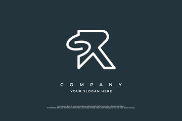 Initial Letter SR Monogram Logo Design Vector - obrazy, fototapety, plakaty