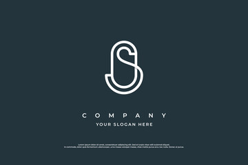 Initial Letter OS or SO Logo Design Vector