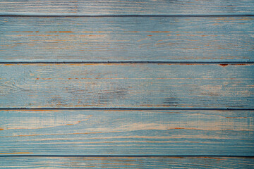 Background of blue shabby scratched wooden horizontal planks