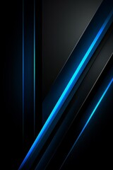 Futuristic Techscape: Abstract light Blue, Navy and Black Background with Flat Design, I