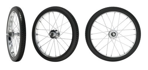 Bike tires isolated on transparent background. 3D illustration