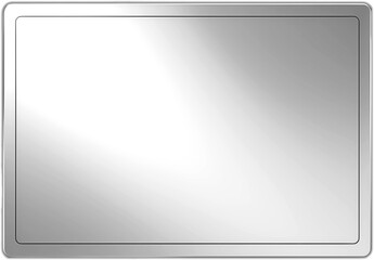 Silver rectangle button illustration. steel glossy elegant design for empty emblem, medal or badge, shiny and gradient light effect.