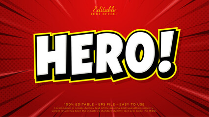 Heroes text effect. Editable comic text effect
