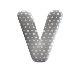 Silver Balloon Letter V