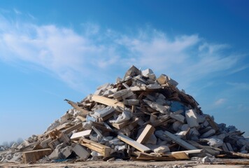 A pile of building concrete fragments