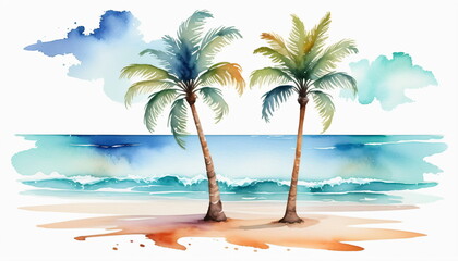 Palm Tree Beach Painting: A Visual Feast of Summer