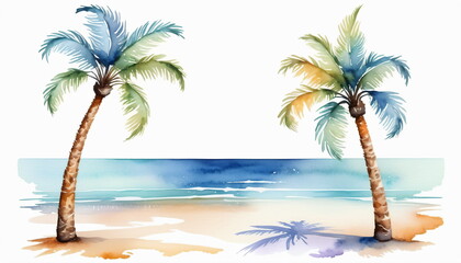 Summer Vacation Watercolor: A Symphony of Beach Vibes