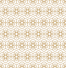 Foto op Canvas Seamless geometric pattern with abstract floral © Khairul Arif