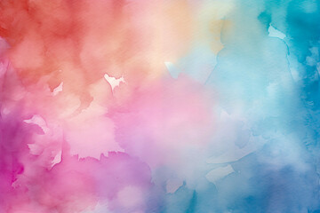 Abstract Watercolor Gradient Background with Vibrant Pink, Blue, and Orange Hues for Creative Design