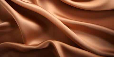 Fototapeta premium Brown textured silk fabric abstract background 