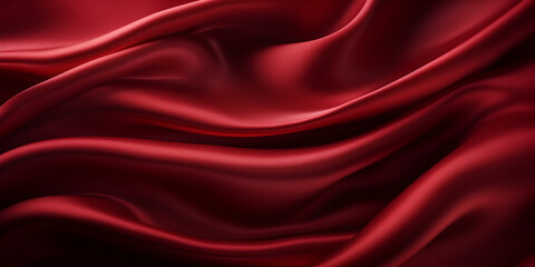 Obraz premium Dark red textured silk fabric abstract background 