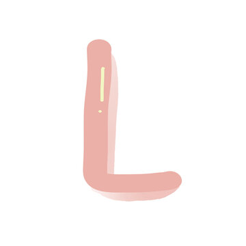 pink alphabet L