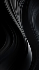 Abstract black flowing waves, dark geometric background