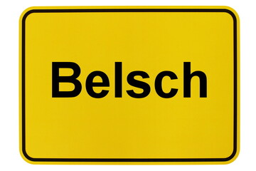 Illustration eines Ortsschildes der Gemeinde Belsch in Mecklenburg-Vorpommern