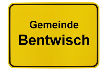 Illustration eines Ortsschildes der Gemeinde Bentwisch in Mecklenburg-Vorpommern