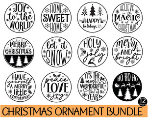 Christmas Round Sign SVG Bundle