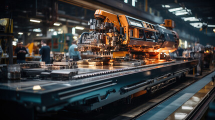 CNC Laser cutting of metal, modern industrial technology Making Industrial Details. The laser optics and CNC (computer numerical control) are used to direct the material or the laser beam generated.