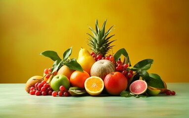 Obraz na płótnie Canvas Vibrant Exotic Fruit Photography Showcase