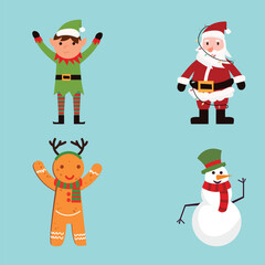 cute christmas elements vecter set