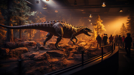 Naklejka premium Dinosaurs museum, largest dinosaur statue collection.