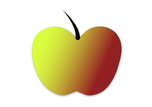 apple green and red in front of transparent background 
