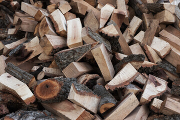 Wood prepared for heating . High quality photo
