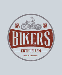 Bikers enthusiasm vintage vector t-shirt design