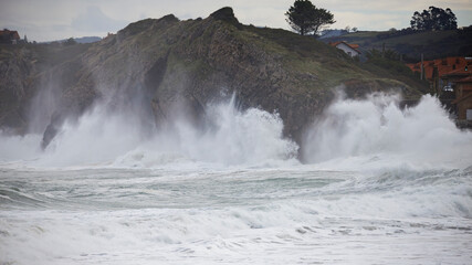 wave breaks on the coast