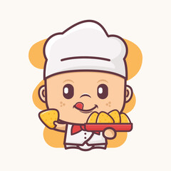 cute chef cartoon with nachos