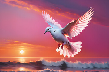 white dove of peace - obrazy, fototapety, plakaty