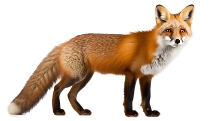 Fototapeta premium red fox isolated on transparent background, PNG