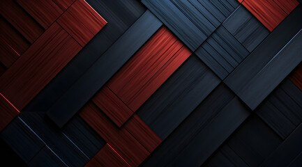 Striking diagonal stripes in bold red and blue hues create a modern, textured background.